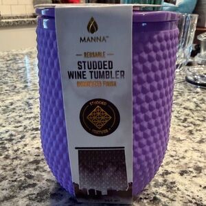 Anna Purple Studded Wine Tumbler - Rubberized Textured Cup